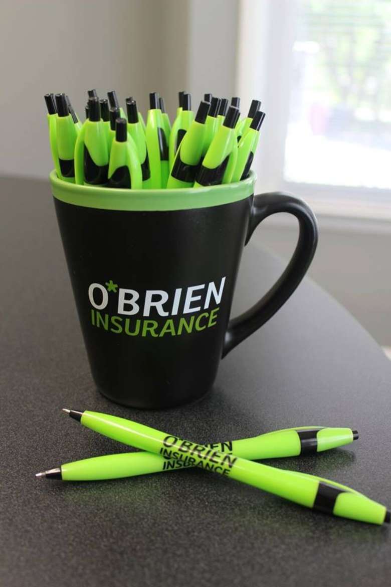 o'brien insurance pens and mug