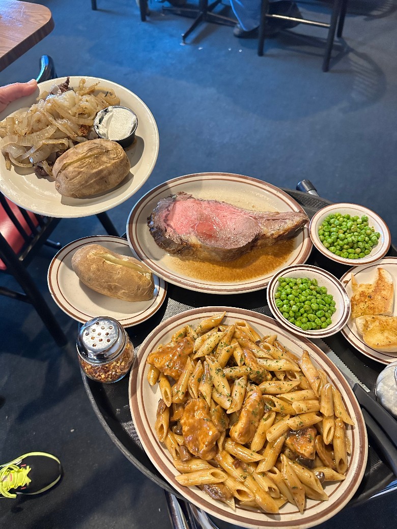food on trays