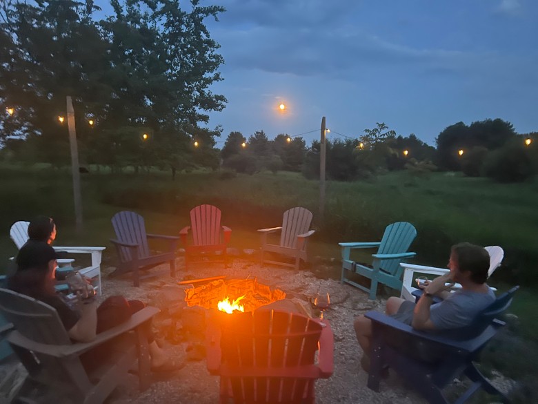 Enjoy an evening by our stone fire pit