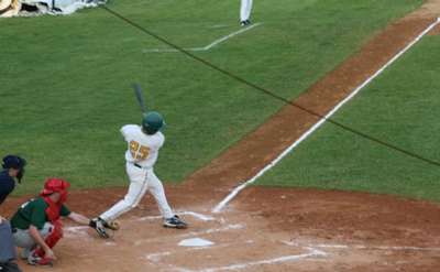Boy swinging a bat
