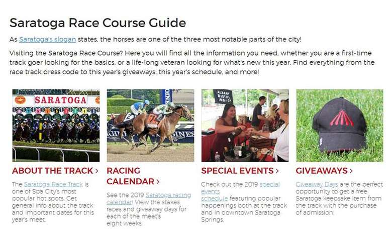 guide to saratoga race course