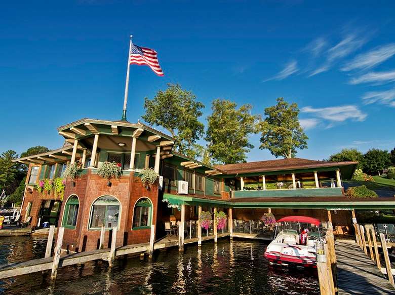 exterior of the boathouse restaurant during the day