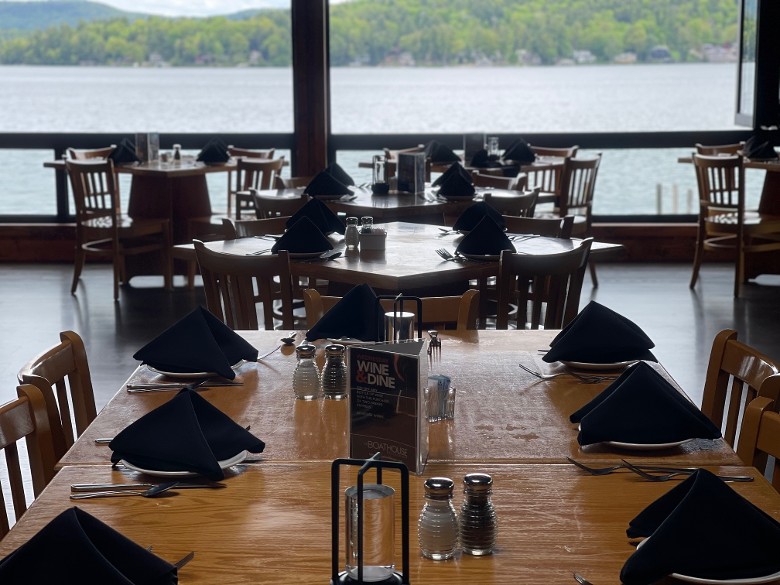 Our dining room with a view and open windows