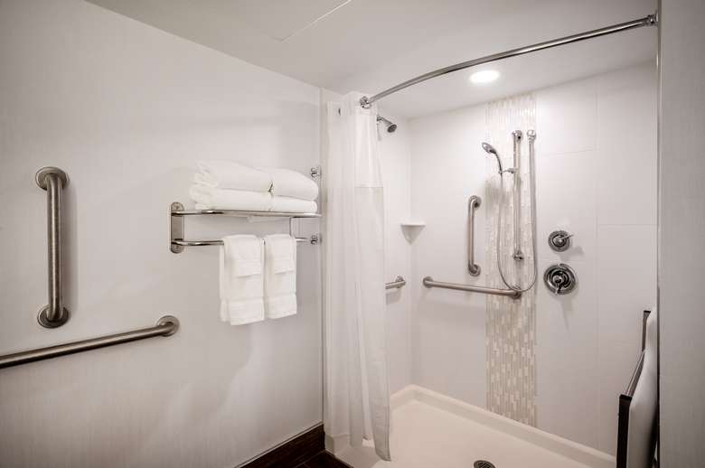 ADA/handicap accessible bath with roll-in shower
