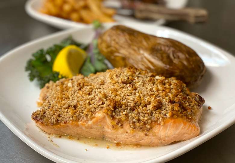 crusted salmon with potato