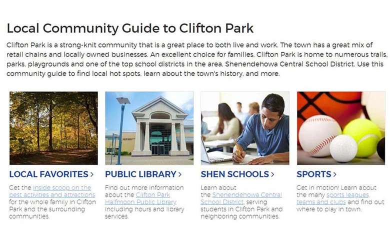 local community guide on clifton park website