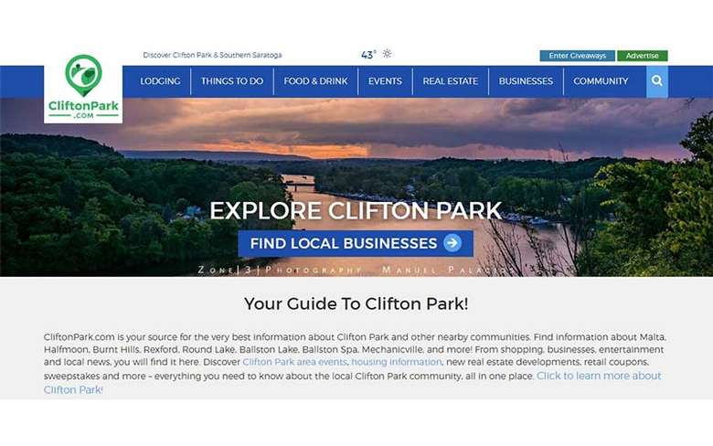 clifton park website home page