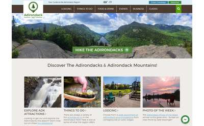 the home landing page of Adirondack.net