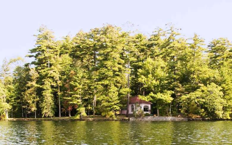 view of sembrich house peninsula from the lake