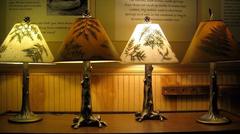adirondack lamps in a row