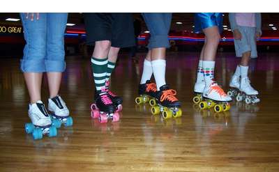 Four Skaters Skates on the floor at Rollarama Skating Center