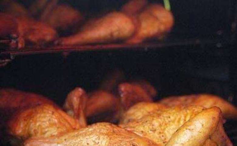 chickens being roasted