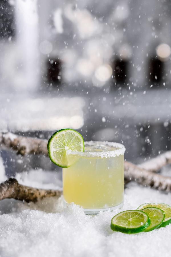 cocktail in snow