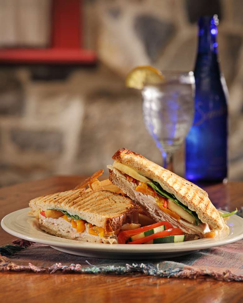 grilled turkey panini with vegetables