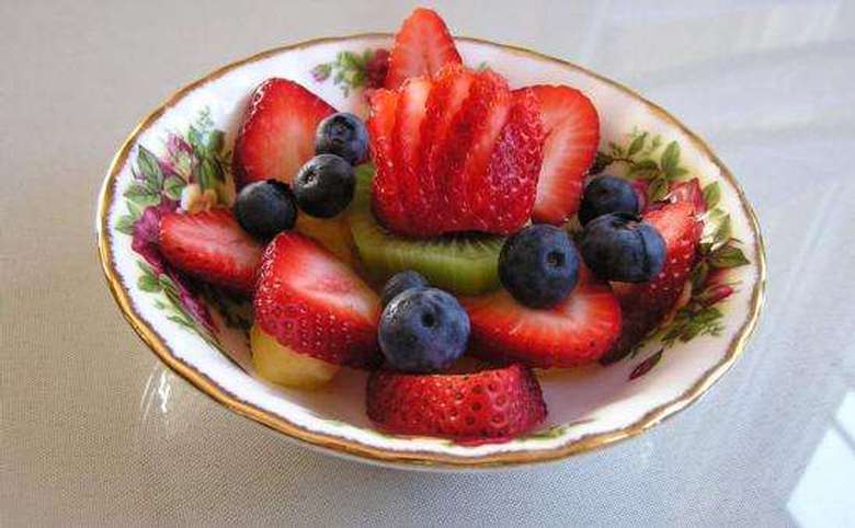 bowl of strawberries and blueberries