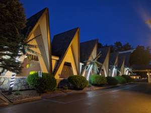 hotel rooms at The Tiki Resort during the evening