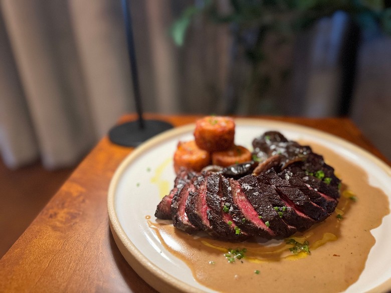 sliced steak on a plate