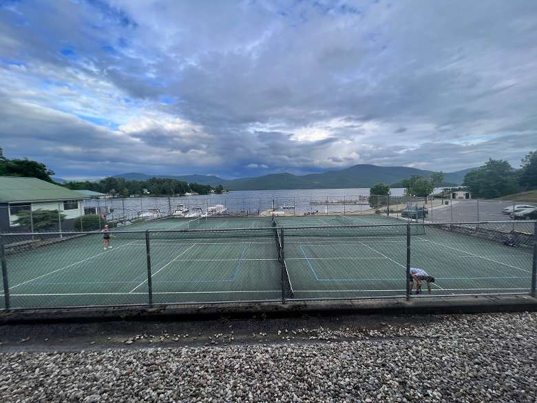 view of tennis courts