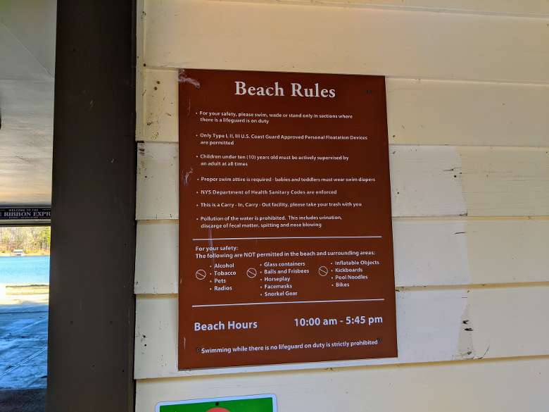 sign for beach rules