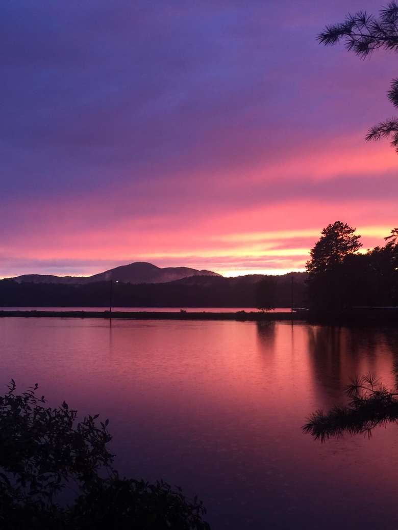 sunset on long lake