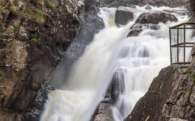 water flowing in a waterfall