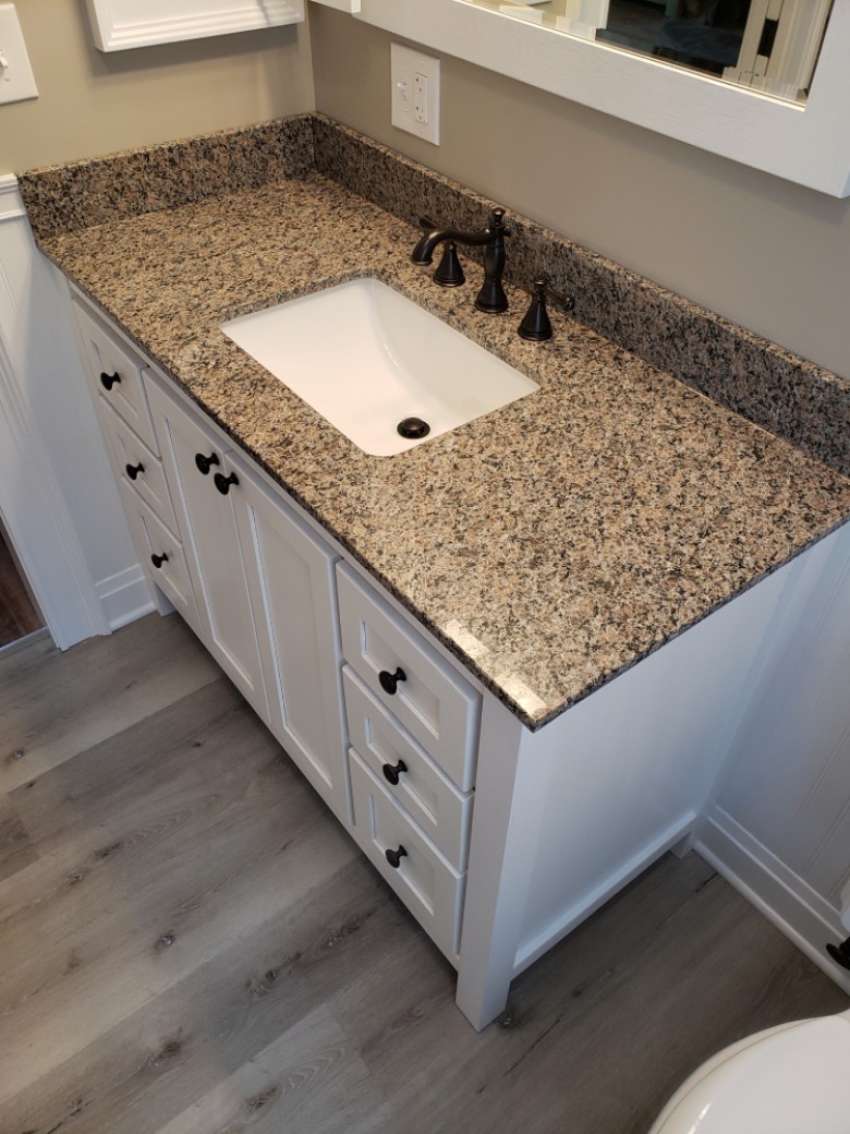 Custom made solid maple vanity