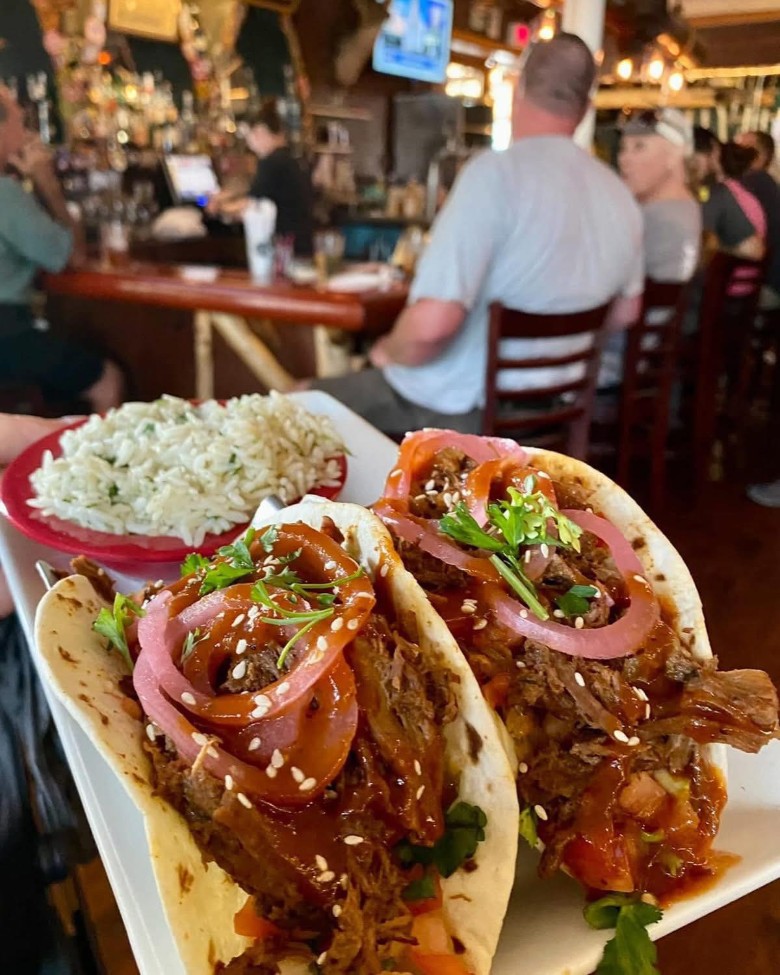 two tacos and rice