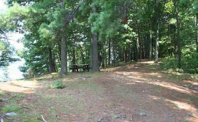 flat picnic area with a picnic table