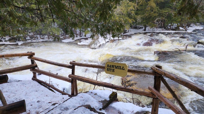 water and snow in winter