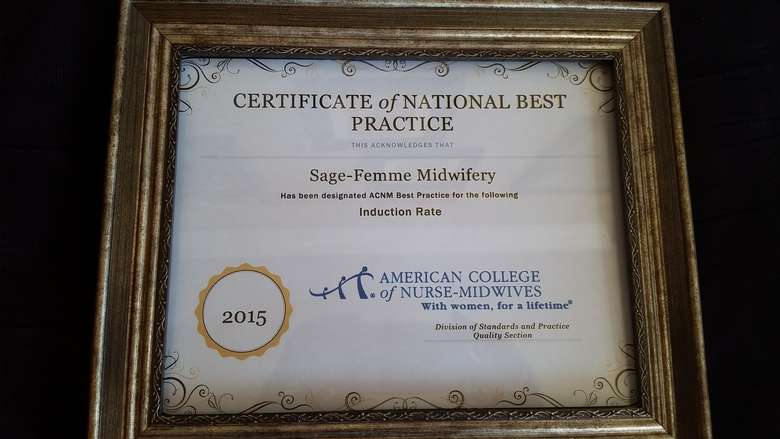 certificate of national best practice written to sage-femme midwifery