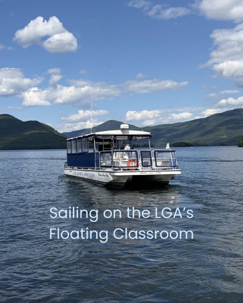Lake George Association floating classroom on the lake