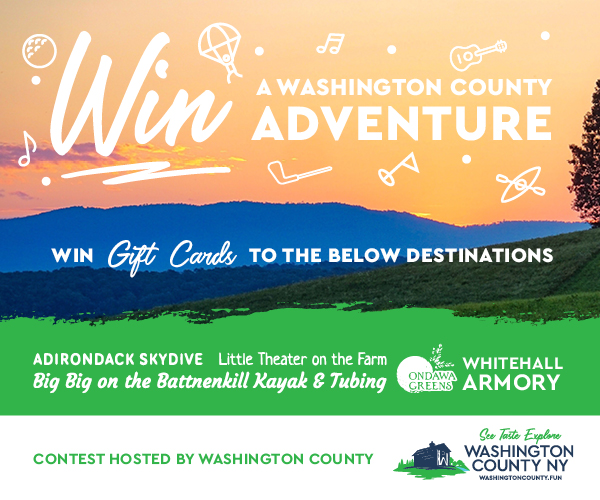 sunrise with text that says win a washington county adventure