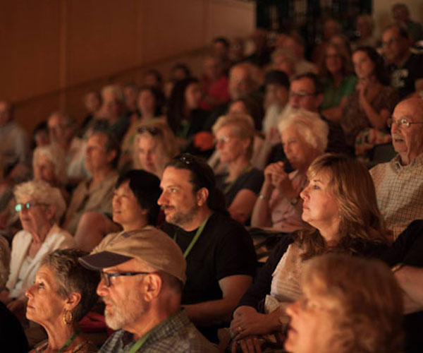 festival attendees watching the performance