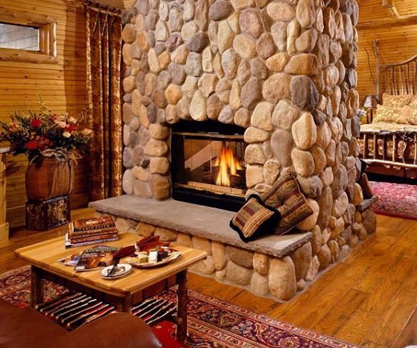 fireplace in private room at Fern Lodge