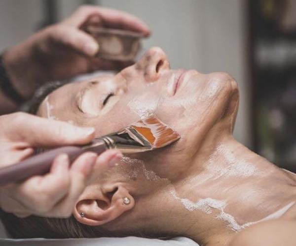 woman getting a facial