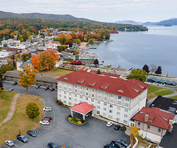 aerial view of fort william henry in the fall