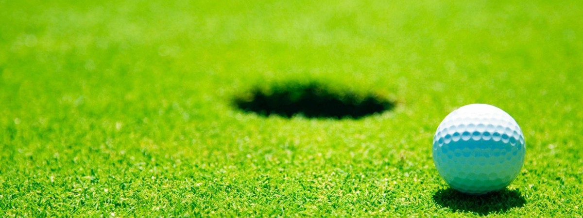 golf ball by a hole