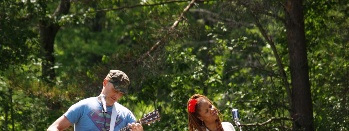 musicians on outdoor stage