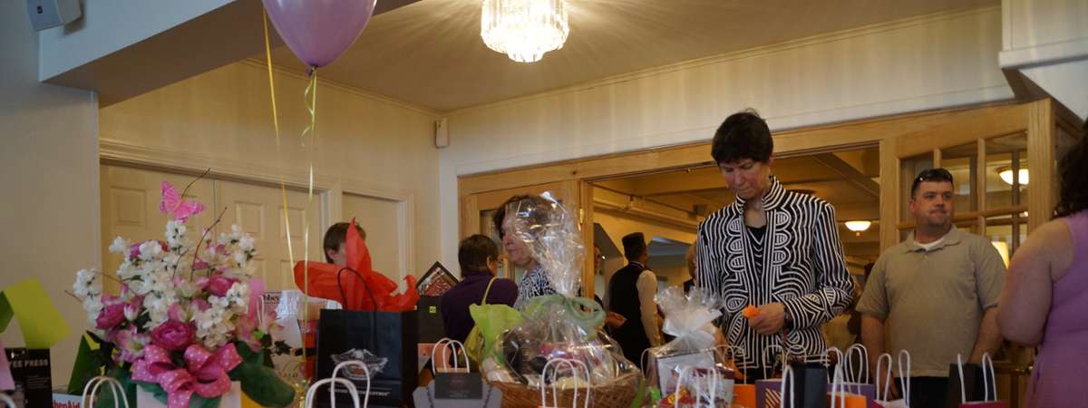 tables with gift bags