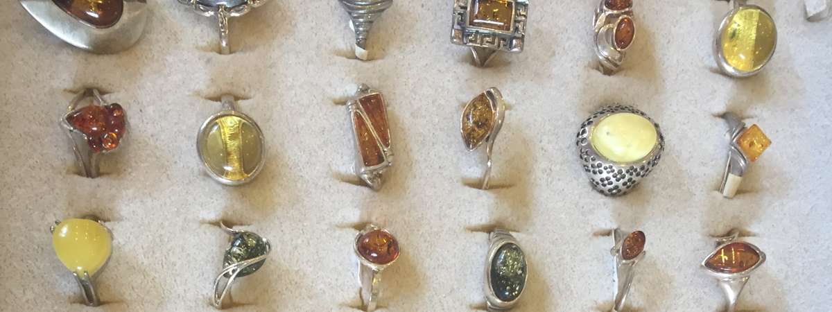 a variety of rings on display