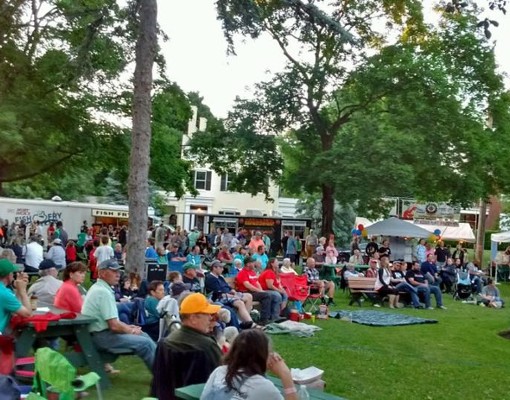crowd on a lawn