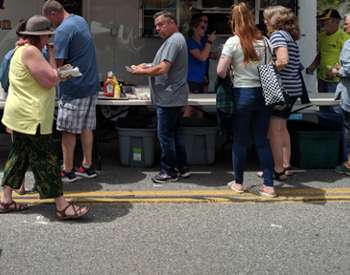 people at a food truck