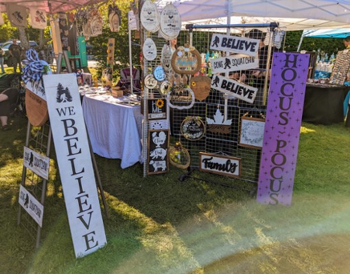 bigfoot merchandise at vnedor tent