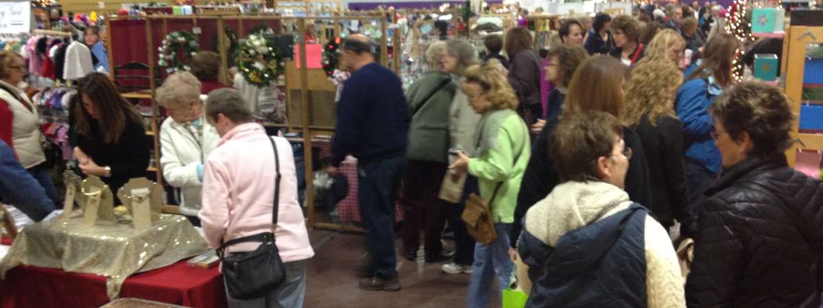 shoppers at the craft fair