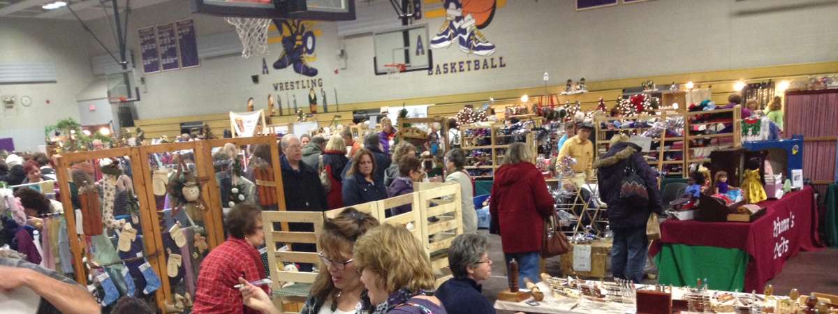 shoppers at the craft fair