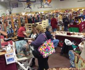 shoppers at the craft fair