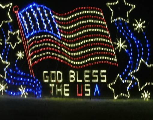 god bless usa holiday lights