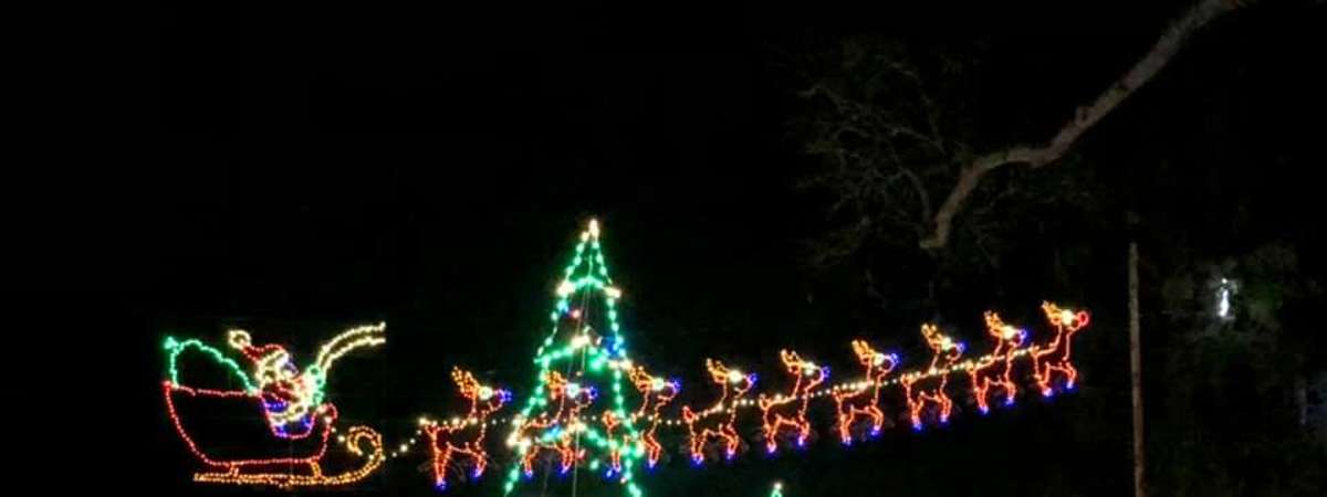a Santa Claus holiday lights display