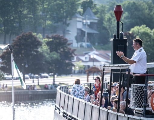 captain taking a picture of a concert