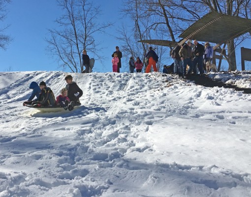 saucer snow sledding